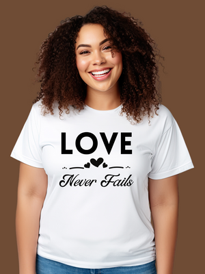 LOVE NEVER FAILS T-Shirt- Pink