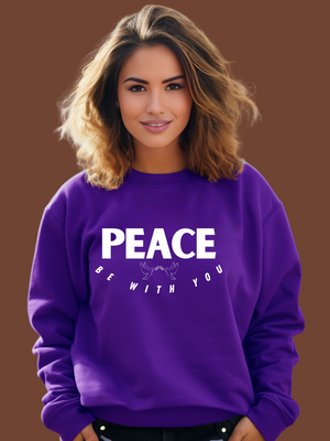 PEACE BE WITH YOU Sweatshirt- Purple