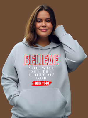 BELIEVE Hoodie- Grey