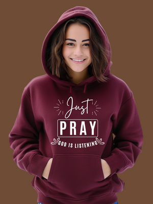 JUST PRAY Hoodie- Black