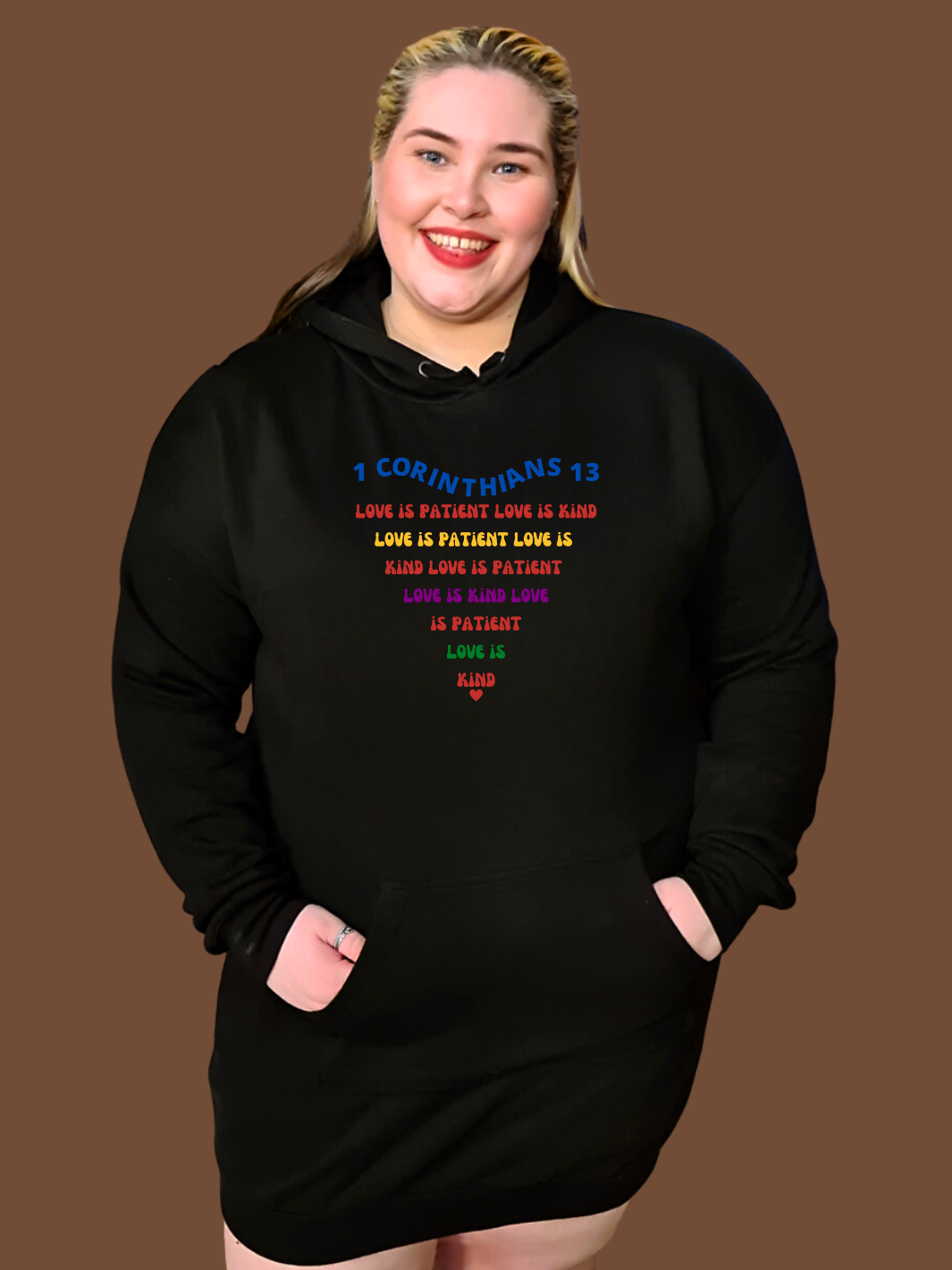 LOVE IS PATIENT Hoodie Dress